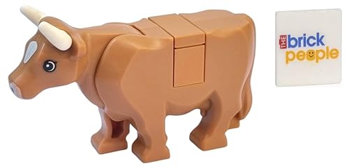 LEGO City Farm Animal: hellbraune Kuh-Minifigur mit kurzem Horn von LEGO