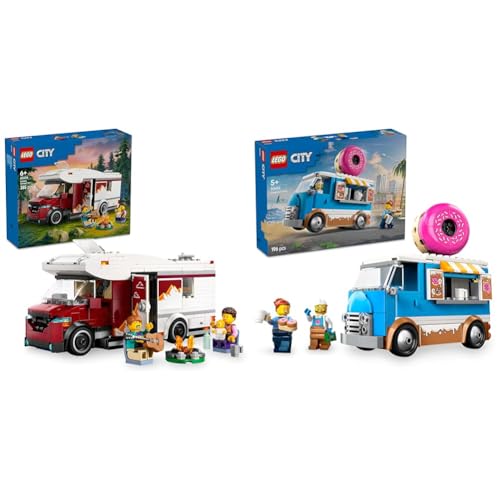 LEGO City Ferienabenteuer Wohnmobil + Donut-Lkw Geschenkideen für Geburtstage & Feiertage Kreative Bauspielzeuge 60454 + 60452 LEGO City Ferienabenteuer Wohnmobil + Donut-Lkw Geschenkideen für Geburtstage & Feiertage Kreative Bauspielzeuge 60454 + 60452 von LEGO