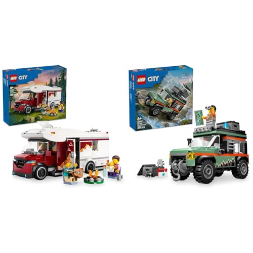 LEGO City Off-Road 4x4 Berg-Lkw Spielzeug + Ferienabenteuer Wohnmobil Kreative Bauspielzeuge inkl. einer Minifigur & Zubehör 60447 + 60454 LEGO City Off-Road 4x4 Berg-Lkw Spielzeug + Ferienabenteuer Wohnmobil Kreative Bauspielzeuge inkl. einer Minifigur & Zubehör 60447 + 60454 von LEGO