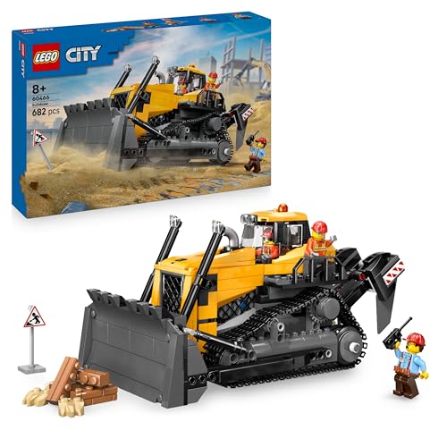LEGO City Gelber Bulldozer Set – Spielzeugbaustelle, BAU- und Spielset – wirklichkeitsgetreue Baumaschine mit Fahrer und 2 Bauarbeitern – Geschenkidee für Kinder ab 8 Jahren – 60466 LEGO City Gelber Bulldozer Set – Spielzeugbaustelle, BAU- und Spielset – wirklichkeitsgetreue Baumaschine mit Fahrer und 2 Bauarbeitern – Geschenkidee für Kinder ab 8 Jahren – 60466 von LEGO