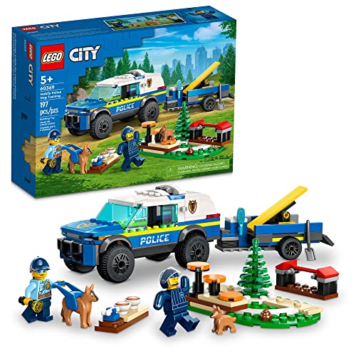 LEGO City Mobile Polizeihundtraining 60369 - SUV Spielzeugauto mit Anhänger, Hindernislauf und Welpenfiguren, Tierspielset für Jungen und Mädchen ab 5 Jahren von LEGO