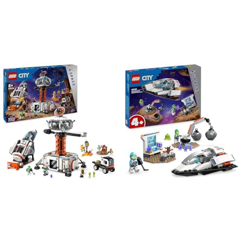 LEGO City Raumbasis mit Startrampe, Raumstation-Spielzeug mit Weltraum-Fahrzeug & City Bergung eines Asteroiden im Weltall, Weltraum-Spielzeug mit Raumschiff, Raumstation LEGO City Raumbasis mit Startrampe, Raumstation-Spielzeug mit Weltraum-Fahrzeug & City Bergung eines Asteroiden im Weltall, Weltraum-Spielzeug mit Raumschiff, Raumstation von LEGO