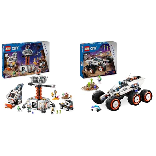 LEGO City Raumbasis mit Startrampe, Raumstation-Spielzeug mit Weltraum-Fahrzeug & City Weltraum-Rover mit Außerirdischen, Auto-Set mit Roboter- und Alien-Spielzeug-Figuren LEGO City Raumbasis mit Startrampe, Raumstation-Spielzeug mit Weltraum-Fahrzeug & City Weltraum-Rover mit Außerirdischen, Auto-Set mit Roboter- und Alien-Spielzeug-Figuren von LEGO