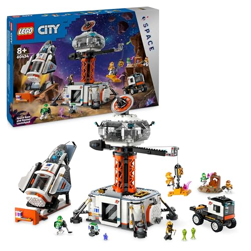 LEGO City Raumbasis mit Startrampe, Raumstation-Spielzeug mit Weltraum-Fahrzeug und Raumschiff für Kinder, Set mit 6 Minifiguren, Roboter und Alien-Figuren, Geschenk für Jungs und Mädchen 60434 LEGO City Raumbasis mit Startrampe, Raumstation-Spielzeug mit Weltraum-Fahrzeug und Raumschiff für Kinder, Set mit 6 Minifiguren, Roboter und Alien-Figuren, Geschenk für Jungs und Mädchen 60434 von LEGO