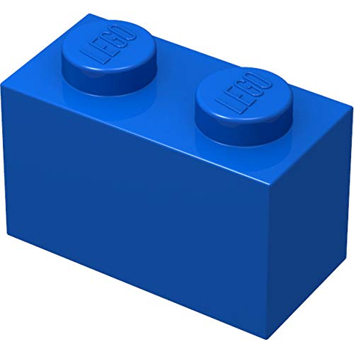 LEGO Classic 100 Stück 1x2 Steine (3004) mit Steinetrenner (blau) von LEGO