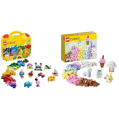 LEGO Classic Bausteine Starterkoffer – Farben Sortieren & Classic Pastell Kreativ-Bauset Bausteine-Box, Konstruktionsspielzeug von LEGO