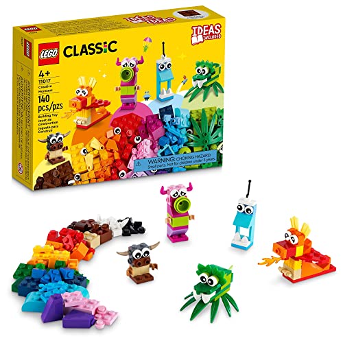 LEGO Classic Creative Monsters 11017 Building Kit; Includes 5 Monster Toy Mini Build Ideas to Inspire Creative Play for Kids Aged 4 and Up; Helps Children Develop Key Life Skills (140 Pieces) von LEGO