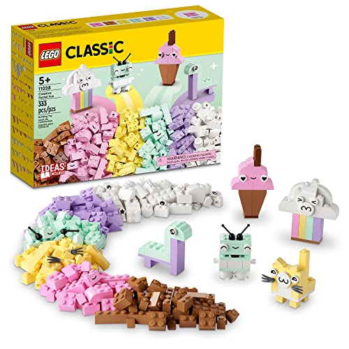 LEGO Classic Creative Pastel Fun Bricks Box 11028, Bauspielzeug für Kinder, Mädchen, Jungen ab 5 Jahren, mit Modellen, Eis, Dinosaurier, Katze & mehr, kreatives Lerngeschenk LEGO Classic Creative Pastel Fun Bricks Box 11028, Bauspielzeug für Kinder, Mädchen, Jungen ab 5 Jahren, mit Modellen, Eis, Dinosaurier, Katze & mehr, kreatives Lerngeschenk von LEGO