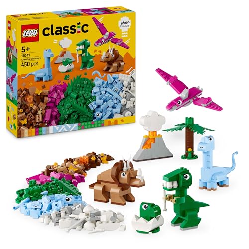 LEGO Classic Kreative Dinosaurier, Bauset mit Modellen und Tierfiguren aus Steinen, fantasievolles Spielerlebnis, Geschenk für Jungen und Mädchen ab 5 Jahren, inklusive T.Rex und Triceratops 11041 LEGO Classic Kreative Dinosaurier, Bauset mit Modellen und Tierfiguren aus Steinen, fantasievolles Spielerlebnis, Geschenk für Jungen und Mädchen ab 5 Jahren, inklusive T.Rex und Triceratops 11041 von LEGO