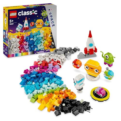 LEGO Classic Kreative Weltraumplaneten, baubares Sonnensystem-Modell für Kinder, Weltraum-Spielzeug mit Rakete, Raumschiff, Planeten und Alien, Geschenk für Kinder, Jungs und Mädchen ab 5 Jahren 11037 von LEGO