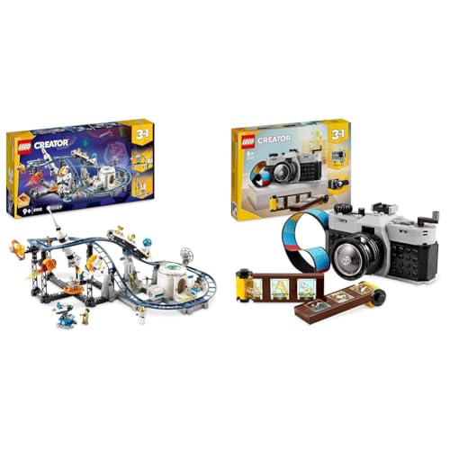 LEGO Creator 3-in-1 Weltraum-Achterbahn, Bausatz Einer Spielzeug-Kirmes mit funktionierenden Wägen & Creator 3in1 Retro Kamera Spielzeug mit 3 Modellen für Mädchen und Jungen LEGO Creator 3-in-1 Weltraum-Achterbahn, Bausatz Einer Spielzeug-Kirmes mit funktionierenden Wägen & Creator 3in1 Retro Kamera Spielzeug mit 3 Modellen für Mädchen und Jungen von LEGO
