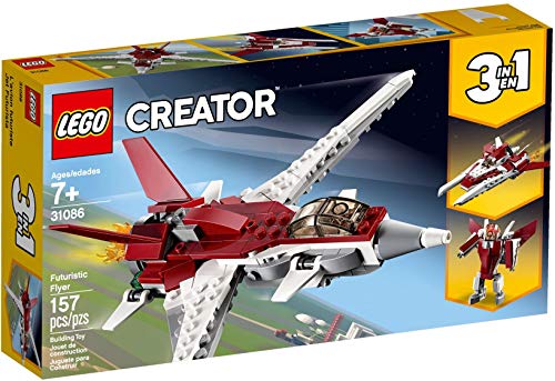 LEGO 31086 Creator Flugzeug der Zukunft, Raumschiff der Zukunft oder Roboter der Zukunft, 3-in-1 Bauset, Science-Fiction-Abenteuer, Fahrzeugspielzeuge für Kinder ab 7 Jahren von LEGO