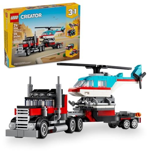 LEGO Creator 31146 3 in 1 Pritschenwagen mit Hubschrauber-Spielzeug, verwandelt sich vom Pritschenwagen Spielzeug zum Propellerflugzeug zu Hot Rod und SUV Auto-Spielzeug, Geschenkidee für Jungen und LEGO Creator 31146 3 in 1 Pritschenwagen mit Hubschrauber-Spielzeug, verwandelt sich vom Pritschenwagen Spielzeug zum Propellerflugzeug zu Hot Rod und SUV Auto-Spielzeug, Geschenkidee für Jungen und von LEGO