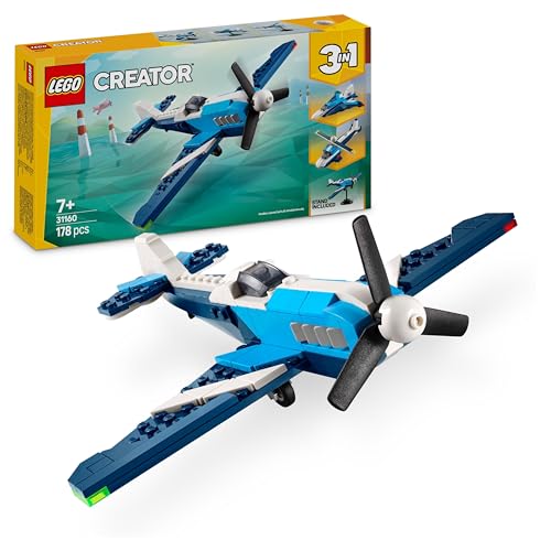 LEGO Creator 3in1 Flieger: Rennflugzeug Spielzeug - Umbaubar in Jet oder Hubschrauber Modell - Fahrzeug Bauset für Jungen und Mädchen ab 7 Jahren - Geschenkidee zum Geburtstag 31160 LEGO Creator 3in1 Flieger: Rennflugzeug Spielzeug - Umbaubar in Jet oder Hubschrauber Modell - Fahrzeug Bauset für Jungen und Mädchen ab 7 Jahren - Geschenkidee zum Geburtstag 31160 von LEGO