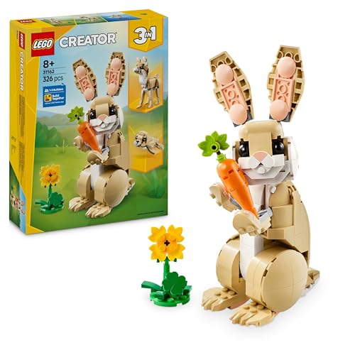 LEGO Creator 3in1 Häschen - Tierfigur umbaubar in EIN Lama oder eine Robbe – Spielset mit Minifiguren - Kreatives Spielzeug für Mädchen und Jungen ab 8 Jahren – Kinder Geschenk zum Bauen 31162 von LEGO