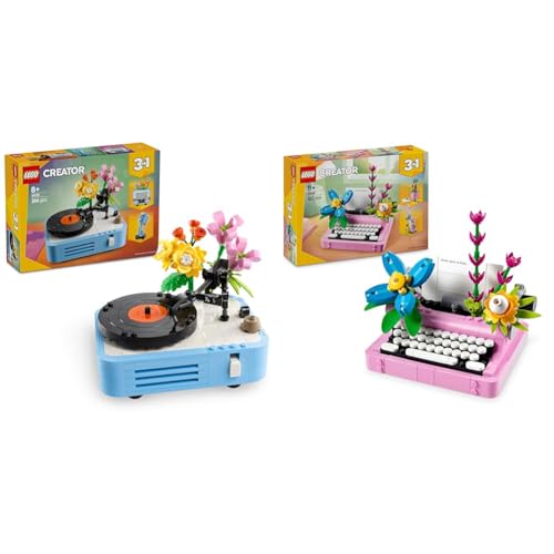 LEGO Creator 3in1 Plattenspieler mit Blumen - wird umgebaut in ein Radio-Modell oder Mikrofon + 3in1 Schreibmaschine mit Blumen-Spielzeug zu Keytar-Modell oder Blumentopf 31172 + 31169 LEGO Creator 3in1 Plattenspieler mit Blumen - wird umgebaut in ein Radio-Modell oder Mikrofon + 3in1 Schreibmaschine mit Blumen-Spielzeug zu Keytar-Modell oder Blumentopf 31172 + 31169 von LEGO