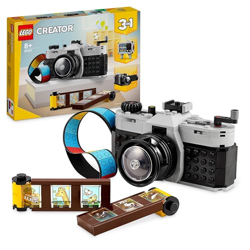 LEGO Creator 3in1 Retro Kamera Spielzeug, Videokamera, TV-Set, Schreibtischdeko für Kinder oder Zubehör für Schlafzimmer, Fotografie-Geschenke für Mädchen und Jungen ab 8 Jahren 31147 von LEGO