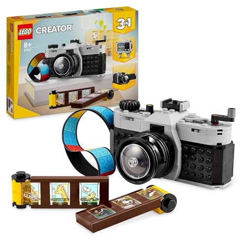 LEGO Creator 3in1 Retro Kamera Spielzeug, Videokamera, TV-Set, Schreibtischdeko für Kinder oder Zubehör für Schlafzimmer, Fotografie-Geschenke für Mädchen und Jungen ab 8 Jahren 31147 LEGO Creator 3in1 Retro Kamera Spielzeug, Videokamera, TV-Set, Schreibtischdeko für Kinder oder Zubehör für Schlafzimmer, Fotografie-Geschenke für Mädchen und Jungen ab 8 Jahren 31147 von LEGO