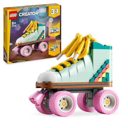 LEGO Creator 3in1 Rollschuh Spielzeug für Mädchen und Jungen mit Mini-Skateboard und Boombox, Retro-Deko für das Schlafzimmer, Geschenk zum Geburtstag für Kinder ab 8 Jahren 31148 von LEGO
