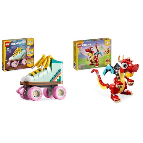LEGO Creator 3in1 Rollschuh Spielzeug für Mädchen und Jungen & Creator 3in1 Roter Drache, Spielzeug mit 3 Tierfiguren inkl. Roter Drache LEGO Creator 3in1 Rollschuh Spielzeug für Mädchen und Jungen & Creator 3in1 Roter Drache, Spielzeug mit 3 Tierfiguren inkl. Roter Drache von LEGO