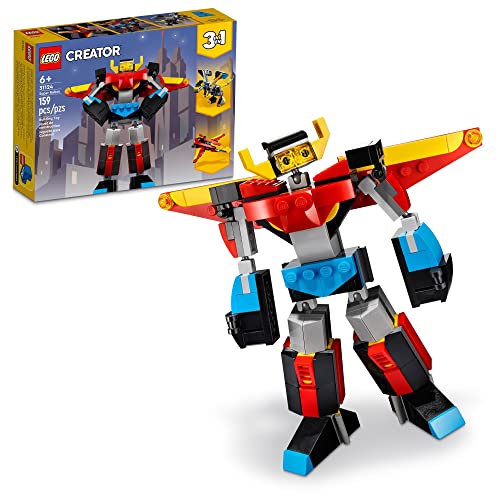 LEGO Creator 3in1 Super Robot 31124 Building Kit Featuring a Robot Toy, a Jet Airplane and a Dragon Model; Creative Gifts for Passionate Fans Aged 7+ (159 Pieces) von LEGO