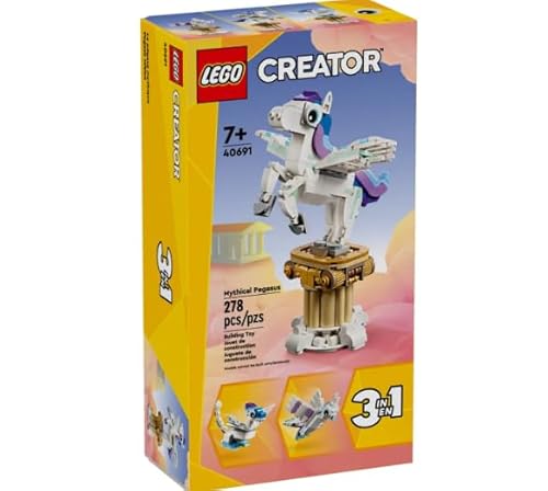 LEGO Creator Mythisches Pegaso, 3-in-1-Set zum Bauen, Spiele für Kinder, Mädchen, Jungen und Mädchen, kreative Geschenkideen 40691 von LEGO