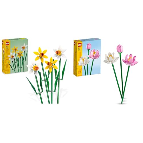 LEGO Creator Narzissen, Künstliches Blumen-Set für Kinder, Blumenstrauß Bausatz & Creator Lotusblumen, Blumenstrauß-Set mit 3 künstliche Blumen LEGO Creator Narzissen, Künstliches Blumen-Set für Kinder, Blumenstrauß Bausatz & Creator Lotusblumen, Blumenstrauß-Set mit 3 künstliche Blumen von LEGO