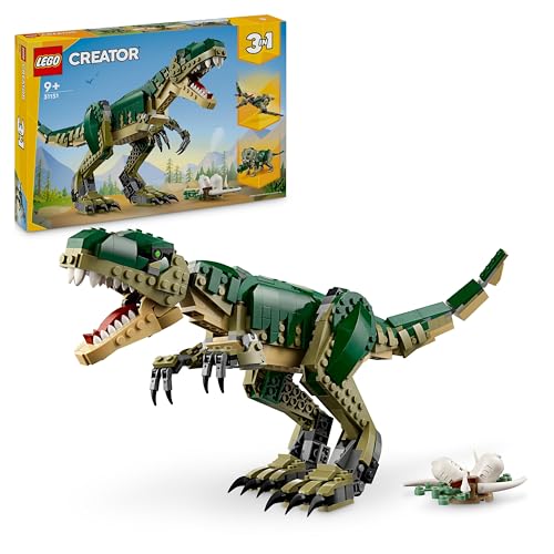 LEGO Creator T.Rex, 3-in-1-Dino zum Umbauen in einen Triceratops oder Pterodaktylus, bewegliches Dinosaurier Modell für Kinder, Geschenk für Jungen und Mädchen 31151 von LEGO