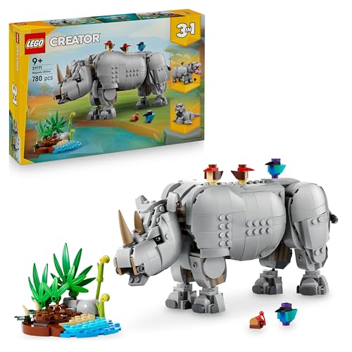 LEGO Creator Wilde Tiere: Prächtiges Nashorn mit Vögeln -3-in-1 Konstruktionsspielzeug - Tierfigur verwandelt Sich in EIN Nilpferd oder Walross - Geschenk für Mädchen und Jungen ab 9 Jahren - 31171 LEGO Creator Wilde Tiere: Prächtiges Nashorn mit Vögeln -3-in-1 Konstruktionsspielzeug - Tierfigur verwandelt Sich in EIN Nilpferd oder Walross - Geschenk für Mädchen und Jungen ab 9 Jahren - 31171 von LEGO