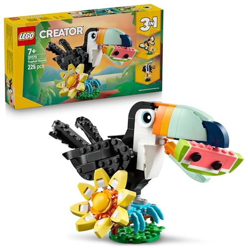 LEGO Creator Wilde Tiere: Tropischer Tukan - 3-in-1-Spiel Tier verwandelt Sich in Schmetterling Minifigur oder Fisch - Kreatives Spielzeug - Geschenk für Mädchen und Jungen ab 7 Jahren 31173 LEGO Creator Wilde Tiere: Tropischer Tukan - 3-in-1-Spiel Tier verwandelt Sich in Schmetterling Minifigur oder Fisch - Kreatives Spielzeug - Geschenk für Mädchen und Jungen ab 7 Jahren 31173 von LEGO