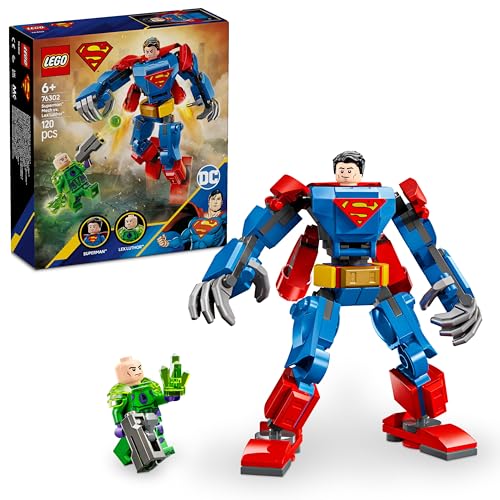 LEGO DC Superman Mech vs. Lex Luthor - Superhelden Spielzeug mit 2 Minifiguren - baubare Actionfigur mit beweglichen Armen, Beinen und Fingern - Geschenk für Jungen und Mädchen ab 6 Jahren 76302 von LEGO