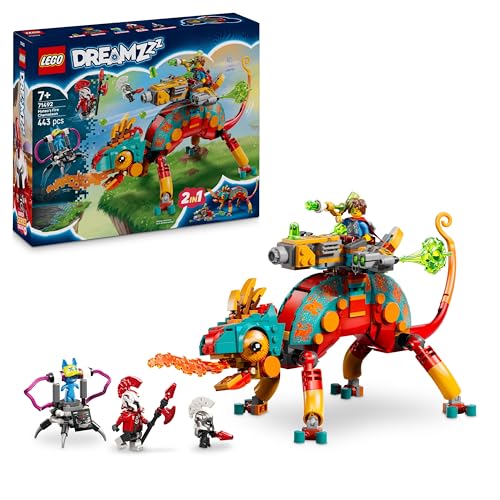 LEGO DREAMZzz 2-in-1 Mateos Feuer-Chamäleon - Fantasy-Tierfigur umbaubar in Spielzeug-Jet & Mech - Set für Jungen & Mädchen ab 7 Jahren inkl. 2 Minifiguren - Geschenkidee - 71492 LEGO DREAMZzz 2-in-1 Mateos Feuer-Chamäleon - Fantasy-Tierfigur umbaubar in Spielzeug-Jet & Mech - Set für Jungen & Mädchen ab 7 Jahren inkl. 2 Minifiguren - Geschenkidee - 71492 von LEGO
