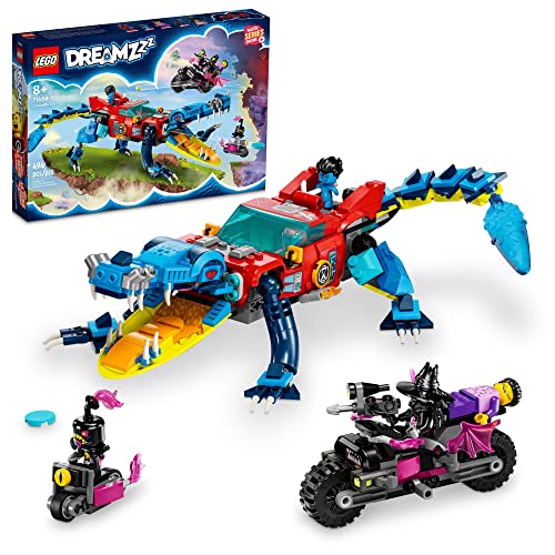 LEGO DREAMZzz Krokodilauto 71458 Bauspielzeug Set, baut vom Auto auf Off-Roader-LKW-Spielzeug und Mini-Boot um, mit Cooper, Jayden und The Night Hunter Minifiguren, Geburtstagsgeschenk für 8-Jährige LEGO DREAMZzz Krokodilauto 71458 Bauspielzeug Set, baut vom Auto auf Off-Roader-LKW-Spielzeug und Mini-Boot um, mit Cooper, Jayden und The Night Hunter Minifiguren, Geburtstagsgeschenk für 8-Jährige von LEGO