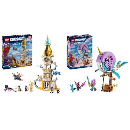 LEGO DREAMZzz Turm des Sandmanns, Schloss-Spielzeug für Kinder zum Bauen & DREAMZzz Izzies Narwal-Heißluftballon, Meerestiere-Spielzeug von LEGO