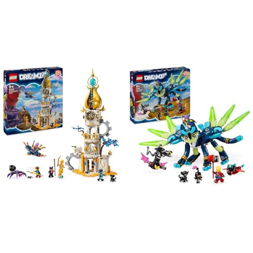 LEGO DREAMZzz Turm des Sandmanns, Schloss-Spielzeug für Kinder zum Bauen & DREAMZzz Zoey und die Katzeneule Zian, Actionfiguren-Set mit Spielzeug-Katze für Kinder LEGO DREAMZzz Turm des Sandmanns, Schloss-Spielzeug für Kinder zum Bauen & DREAMZzz Zoey und die Katzeneule Zian, Actionfiguren-Set mit Spielzeug-Katze für Kinder von LEGO