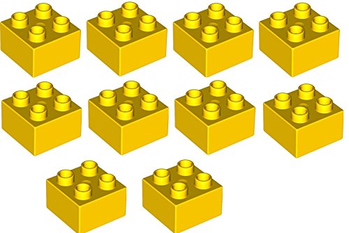 LEGO DUPLO - 10 Steine mit 2x2 Noppen in gelb von LEGO