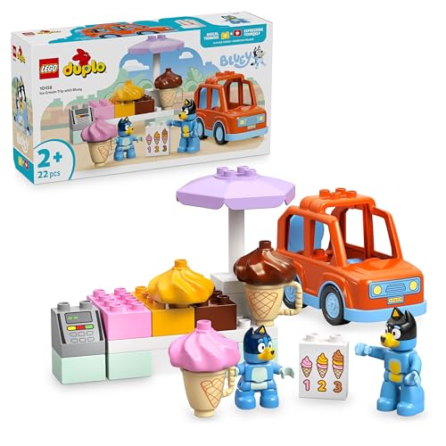 LEGO DUPLO Bluey: Ausflug zur Eisdiele mit Bluey - Lernspielzeug für Kleinkinder - Mit Spielzeug Auto und 2 Minifiguren - Geschenk für Mädchen & Jungen ab 2 Jahren - 10458 LEGO DUPLO Bluey: Ausflug zur Eisdiele mit Bluey - Lernspielzeug für Kleinkinder - Mit Spielzeug Auto und 2 Minifiguren - Geschenk für Mädchen & Jungen ab 2 Jahren - 10458 von LEGO