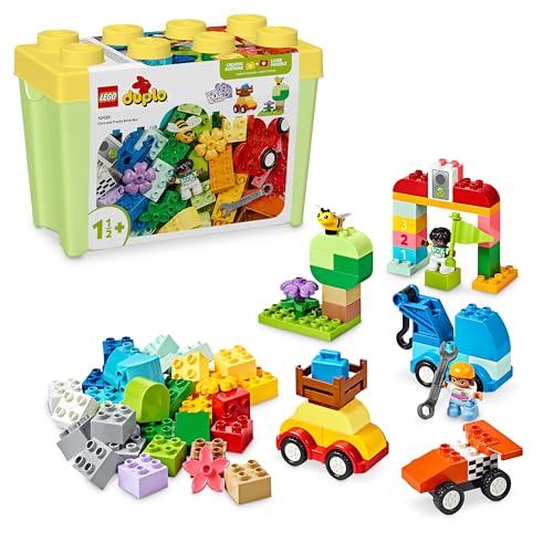 LEGO DUPLO Classic Steinebox Autos und LKWs, Spielset mit Fahrzeugen für Kleinkinder ab 1.5 Jahren, kreatives Lernspielzeug, Auto-Spielzeug und Rennwagen-Set 10439 von LEGO