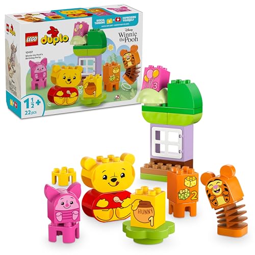 LEGO DUPLO - Disney Winnie Puuhs Geburtstagsparty - Lernspielzeug für Vorschulkinder - Set mit 3 Minifiguren, inkl. Winnie Puuh, Tigger & Ferkel - Geschenkidee für Jungen & Mädchen ab 1,5 Jahren 10457 LEGO DUPLO - Disney Winnie Puuhs Geburtstagsparty - Lernspielzeug für Vorschulkinder - Set mit 3 Minifiguren, inkl. Winnie Puuh, Tigger & Ferkel - Geschenkidee für Jungen & Mädchen ab 1,5 Jahren 10457 von LEGO