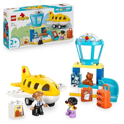LEGO DUPLO Erster Besuch im Flughafen - Motorisches Lernspielzeug für Kleinkinder mit Flugzeug, 2 Figuren & Teddybär - Geschenk zum Geburtstag für Jungen und Mädchen ab 2 Jahren - 10443 LEGO DUPLO Erster Besuch im Flughafen - Motorisches Lernspielzeug für Kleinkinder mit Flugzeug, 2 Figuren & Teddybär - Geschenk zum Geburtstag für Jungen und Mädchen ab 2 Jahren - 10443 von LEGO