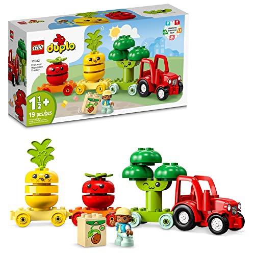 LEGO DUPLO Mein erstes Obst- und Gemüse-Traktor-Spielzeug 10982, Stapel- und Farbsortierspielzeug für Babys und Kleinkinder im Alter von 1 ,5 - 3 Jahren, pädagogisches frühes Lernset von LEGO