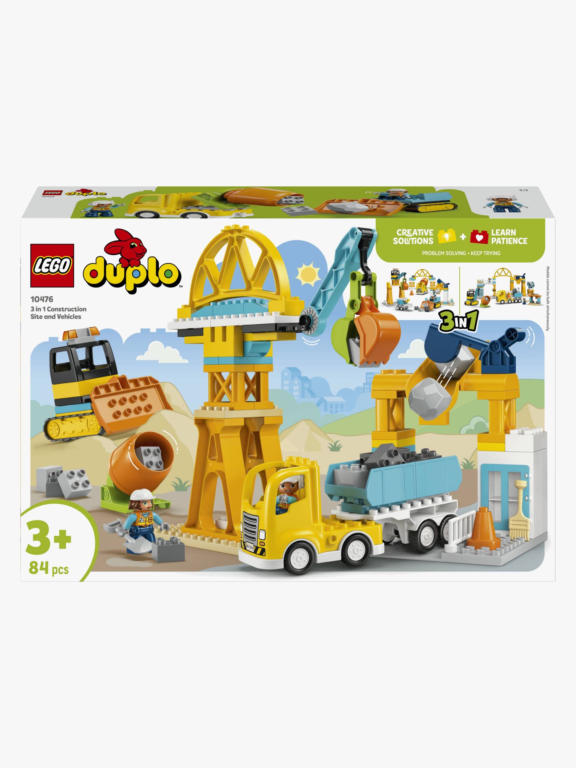 LEGO DUPLO Town 10476 Baustelle mit Baufahrzeugen – 3-in-1-Set von LEGO