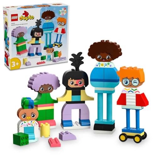 LEGO 10423 DUPLO Town Baubare Menschen mit großen Gefühlen, Lernspielzeug für Kinder ab 3 Jahren, enthält 5 Figuren mit 10 Gesichtern, 71 Steine zum Kombinieren & Gestalten, Geschenk zu Ostern von LEGO