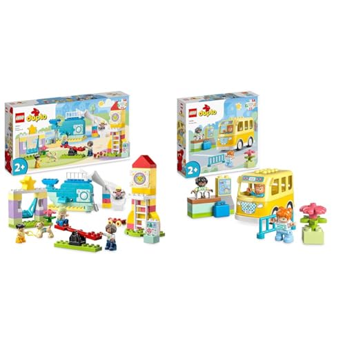LEGO DUPLO Traumspielplatz Set, Konstruktionsspielzeug & 10988 DUPLO Die Busfahrt Set, Bus-Spielzeug zum Aufbau sozialer Fähigkeiten von LEGO