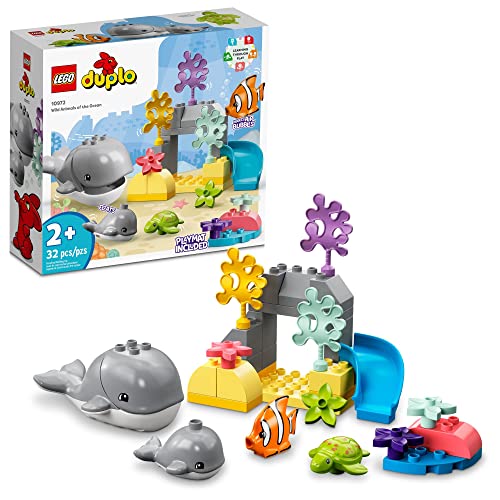 LEGO DUPLO Wild Animals of the Ocean Set 10972, with Whale and Turtle Sea Animal Figuren & Playmat, Lernspielzeug mit lustigen Farben für Kleinkinder 2 Plus Jahre Alt LEGO DUPLO Wild Animals of the Ocean Set 10972, with Whale and Turtle Sea Animal Figuren & Playmat, Lernspielzeug mit lustigen Farben für Kleinkinder 2 Plus Jahre Alt von LEGO