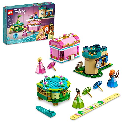 LEGO Disney Aurora, Merida and Tiana’s Enchanted Creations 43203 Building Kit; Jewelry Box Set for Kids Aged 6+ (558 Pieces) von LEGO