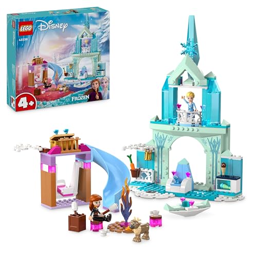LEGO Disney Frozen Elsas Eispalast, Eiskönigin-Schloss-Spielzeug mit Prinzessin ELSA und Anna Puppen, Plus 2 Tierfiguren, tolles Geschenk für 4-jährige Mädchen und Jungen 43238 von LEGO