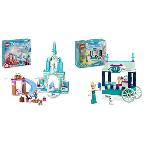 LEGO Disney Frozen Elsas Eispalast, Eiskönigin-Schloss-Spielzeug & Disney Frozen Elsas Eisstand, Eiscreme-Spielzeug für Kinder mit Prinzessin ELSA-Puppe von LEGO