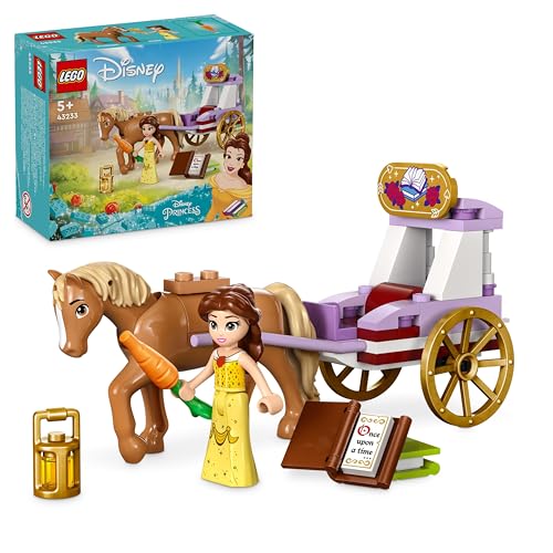 LEGO Disney Princess Belles Pferdekutsche, Prinzessinnen-Set mit Pferde-Spielzeug und Puppe, Kutsche mit Pferdefigur zum Disney Film Die Schöne und das Biest, Geschenk für Mädchen und Jungen 43233 von LEGO