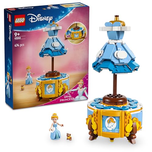 LEGO ǀ Disney Princess Cinderellas Kleid, Spielzeug für Jungen und Mädchen ab 9 Jahren - Inkl. EIN Kleiderständer, Cinderella Mini-Puppe und Maus Figur - Kreatives Spielset 43266 von LEGO